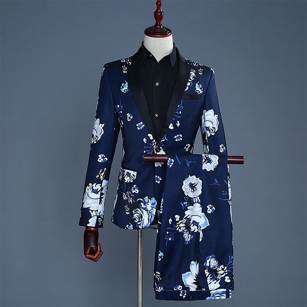 

men 2020 formal suits long sleeve dress mens casual banquet sprint blue suit slim fit clothing red two piece set coat pants s, White;black