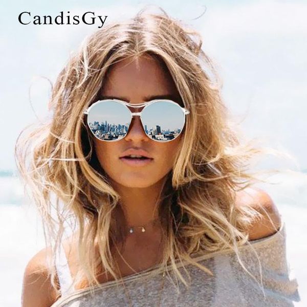 

sunglasses oversized cool mirror korean transparent women brand designer fashion lady uv400 sun glasses, White;black