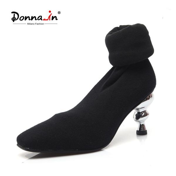 

boots donna-in 2021 wool stretch stocking high heel women fashion winter stiletto over the knee boot female shoe large size1, Black