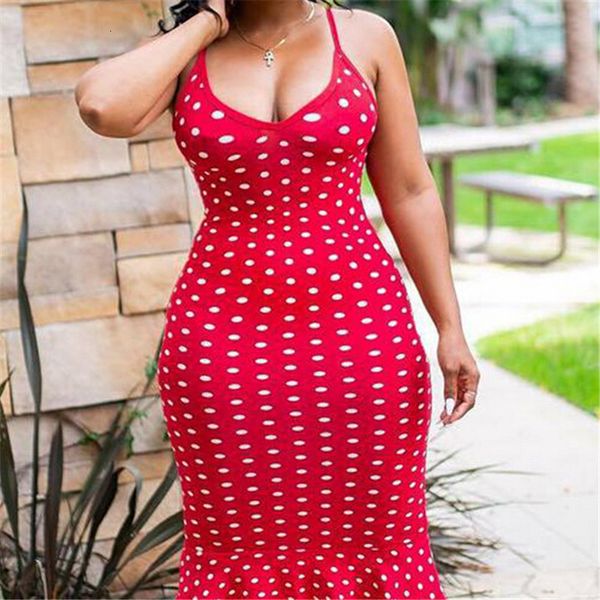 

womens boho polka dot printed dress stylish vintage dress party evening summer beach sundress female plus size dresses vestidos, Black;gray