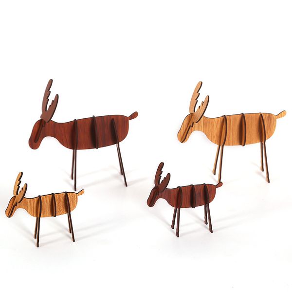 

diy elk wood decoration/assembling christmas decorations/wooden pendants/party decorations/office deskdecoration q1112