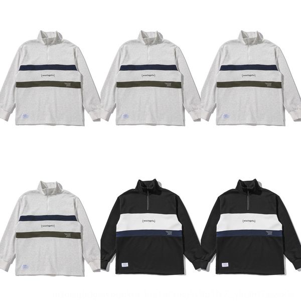 

forn3 2020 autumn sweater men's fashion embroidery color contrast casual loose bottomed shirt long sleeve embroidered shirtsweater shir, Black