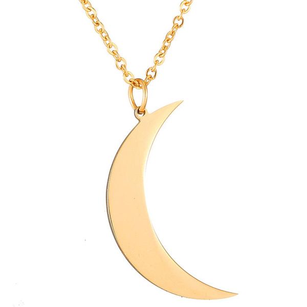 

pendant choker the moon simple nameplate neck necklace as you love women charm chain jewelry steel stainless bbyvle bdehome, Silver
