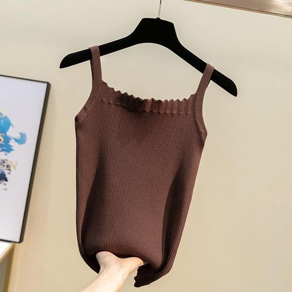 

bygouby basic solid summer women tank flower rib tee shirt summer camis club camisole sleeveless halter1, White