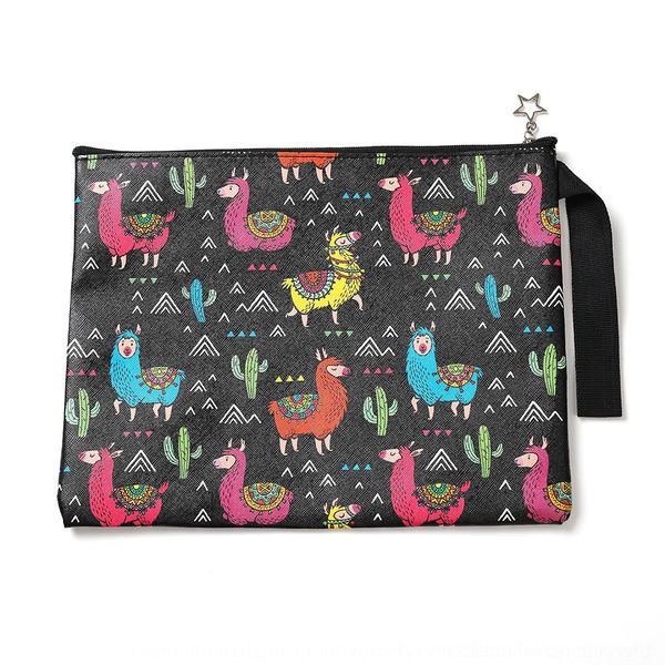 

tpk6o cartoon korean and japanese printing women's cosmetic student stationery storage cosmetic storage alpaca bagcute envelope bag mul
