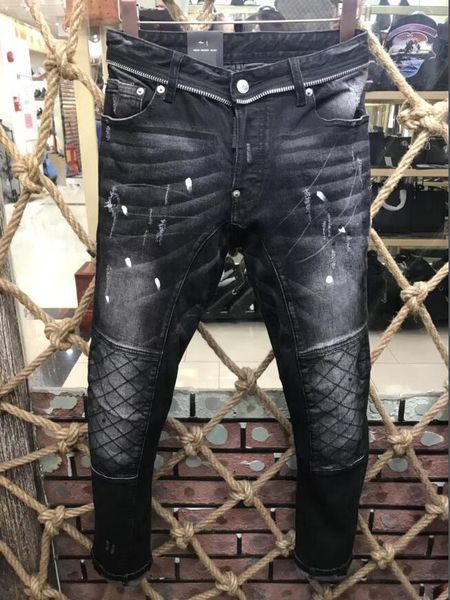 

fashion mens stylist jeans 19fw mens motorcycle biker retro ripped jeans men women all-match slim fit skinny jeans denim#32, Blue