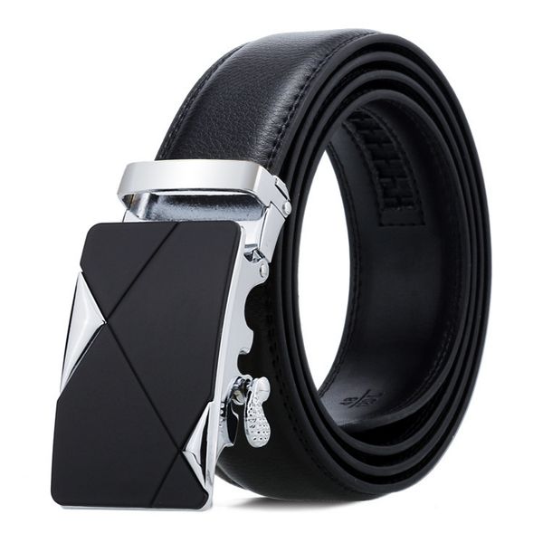 

classical style fashion men black color genuine leather men belts automatic buckle designer men belt 200810-07, Black;brown