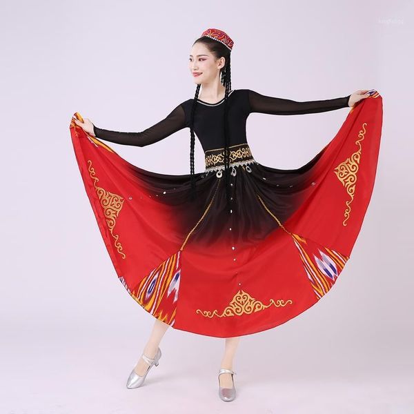 

hanfu national dance costume spanish flamenco skirts women flamenco dress performance rave outfit 360/540/720 degree dcc5341, Black;red