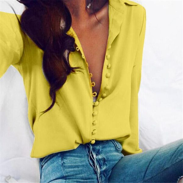 

2021 fashion female blouse shirt spring women clothing solid buttons long sleeve shirts ladies ol shirt office shirt, White