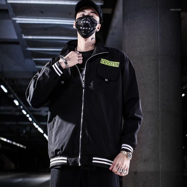 

streetwear jackets men spring autumn new fashion harajuku hip hop style multiple pockets pattern printed cargo coats veste homme1, Black;brown