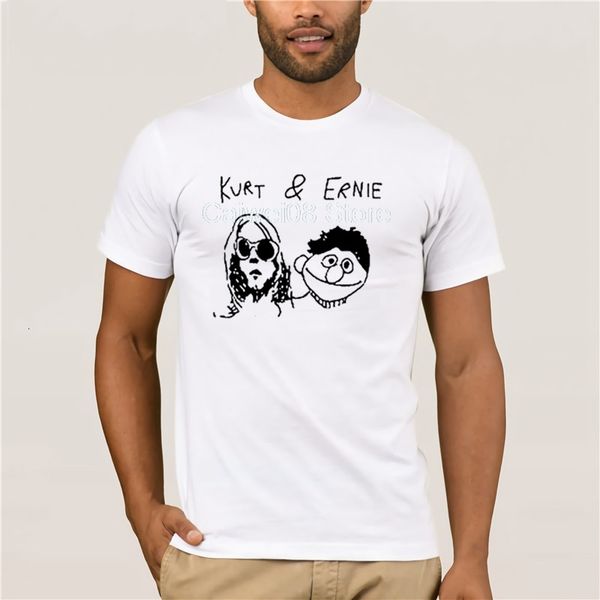 

tshirt men kurt and ernie men's new cool latest 100% cotton 2019 trend fashion summer t-shirt, White;black