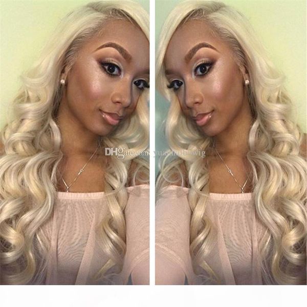 

2017 популярных 613 blonde русского волос 100 human распущенных волос волна фронт шнурок для черных женщин бесплатной доставки, Black;brown