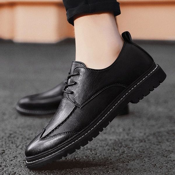 

fashion spring autumn men shoes lace-up leather casual shoes trend shoe oxfords flats designer shoes men flats #865k