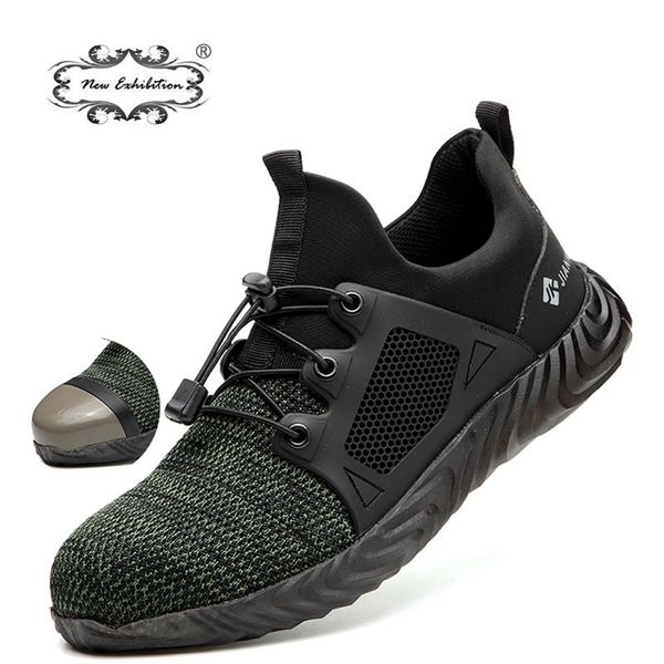 

новой выставка открытых моды sneaker anti-разбив steel toe обувь cap загрузочных мужчин дышащей работа безопасность 36-48 y200915, Black;brown