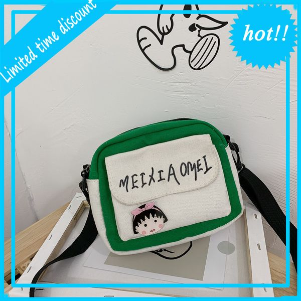

net red women's 2020 new korean color contrast cartoon canvas bag
