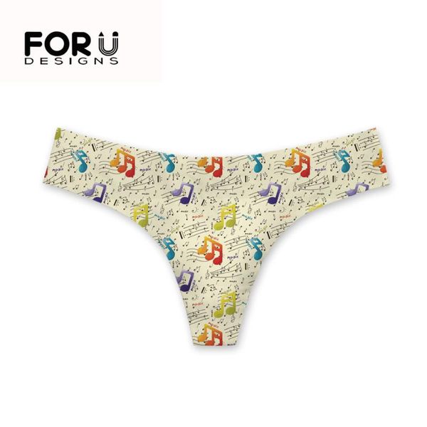 

forudesigns music notes prints women fashion panties ultra thin low waist ladies g strings thongs breathable underwear panty, Black;pink