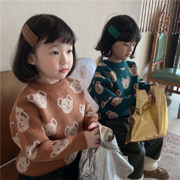 

korean new children's winter bear tgg2020 sweater boys' and girls' thickened pullover qywv, Blue