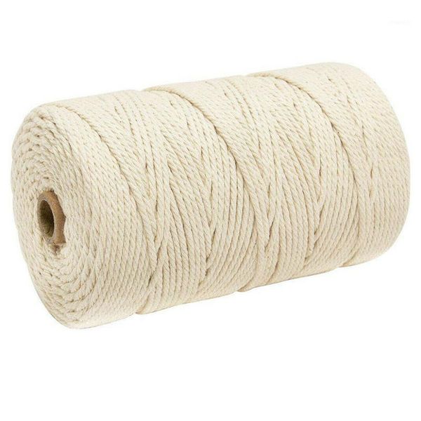 

3mm x 200m cotton cord wall hanging tapestry macrame plant hanger cotton rope1, Black;white