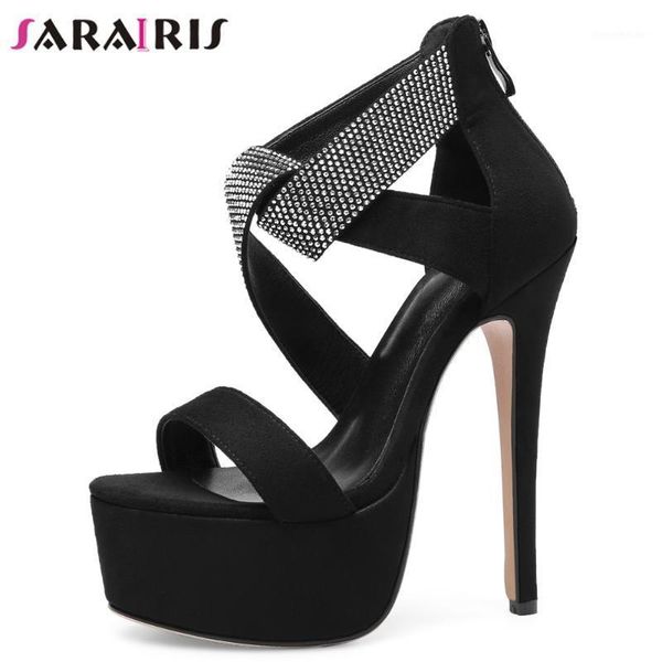 

sandals sarairis party women 2021 patent leather wedding ladies classic design knot platform shoes1, Black