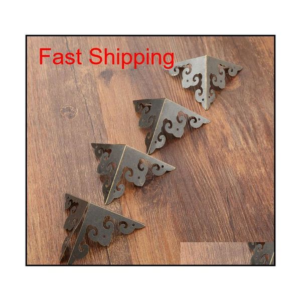 

orner brackets dreld 4pcs 50mm antique bronze wood box feet leg corner protector guard metal crafts decorative brack qylndi yh_pack