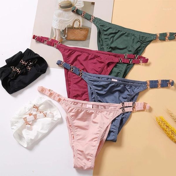 

shinny metal ice silk panties women g-string waist elastic t-back slip panty female nightclub thongs woman underpants brief1, Black;pink