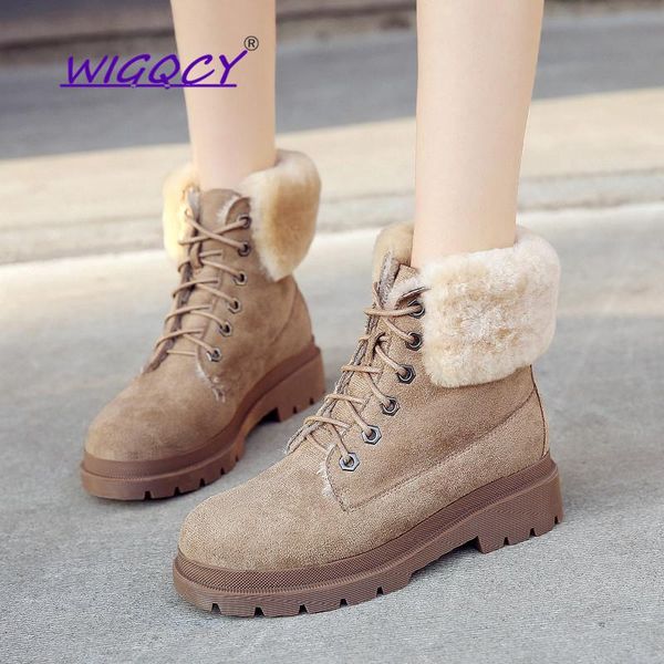 

snow boots women 2020 new winter shoes woman faux suede short tube boots frosted plus velvet comfortable flat fashion, Black