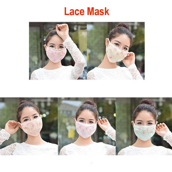 

embroidery fashion woman bwb90 sunscreen masks face anti-uv washable cotton summer cycling mask dhl lace shipping hgtcj