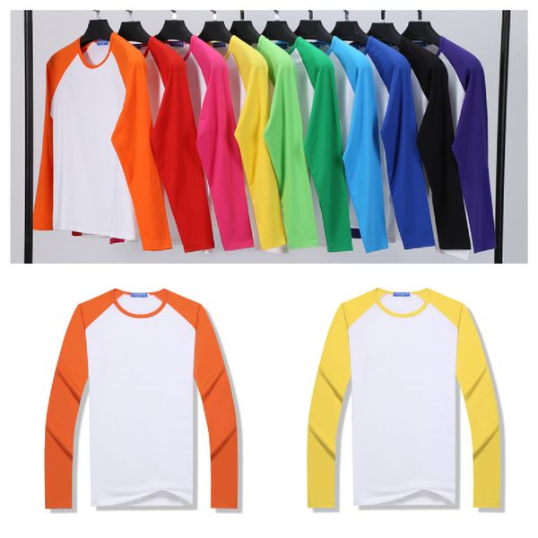 

spring autumn patchwork thermal transfer printing parent-child t-shirt diy modal long sleeve round necks tee adults kids blouse g10606, White