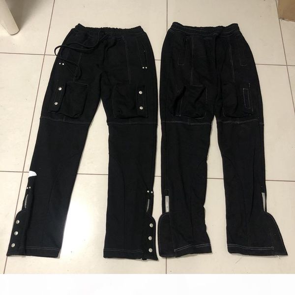 

mens pants far.archive high street multi-pocket side-breasted zipper sweatpants trousers casual long pants fashion, Black