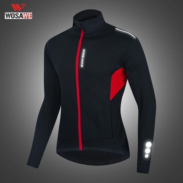 

wosawe new winter motorcycle cycling sport jacket three-layer warm men zipper running jackets fitness gym clothing sportswear