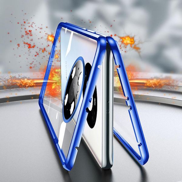 

double sided glass magnetic case for huawei mate 20rs 30 40 rs 40 p40 pro alumium metal 360 degree full case h jllitn
