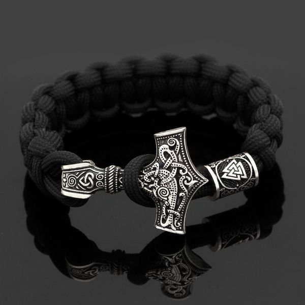 

nordic viking hammer beads lunawen bracelet personality domineering men's bracelet, Silver