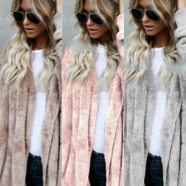 

женская осень и зима теплой coatfur пальто coatfur теплая верхняя средняя длина двухсторонняя износа анти-шуба qunzc, Black