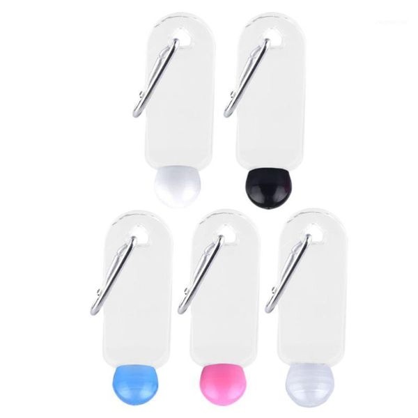 

storage bottles & jars 5pcs 30ml travel plastic clear keychain round cap liquid emulsion bottle (white, black, transparent, blue, pink)1