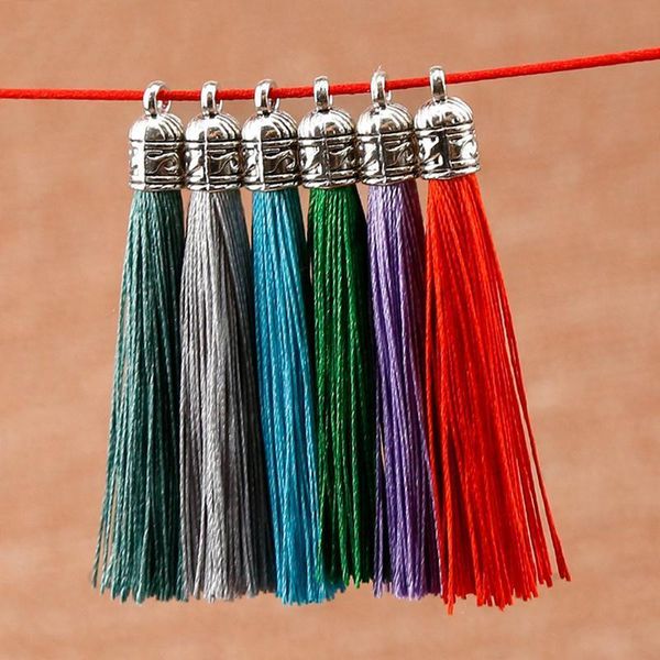 

mibrow 10pcs lot 6cm long silk tassel brush with metal caps for earrings tassel charms pendant fit diy jewelry making material h jllhxa