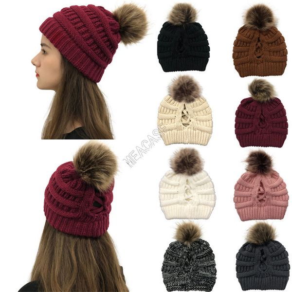 

мода зимняя шапка взрослые теплые женщины вязаные pom pom дизайнеры шапочки вязание крючком шляпы женские девушки лыжная крышка cap cross po, Yellow