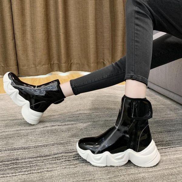 

swonco platform snow boots women winter warm fur shoes wateproof 2020 black hook loop ankle boots for women