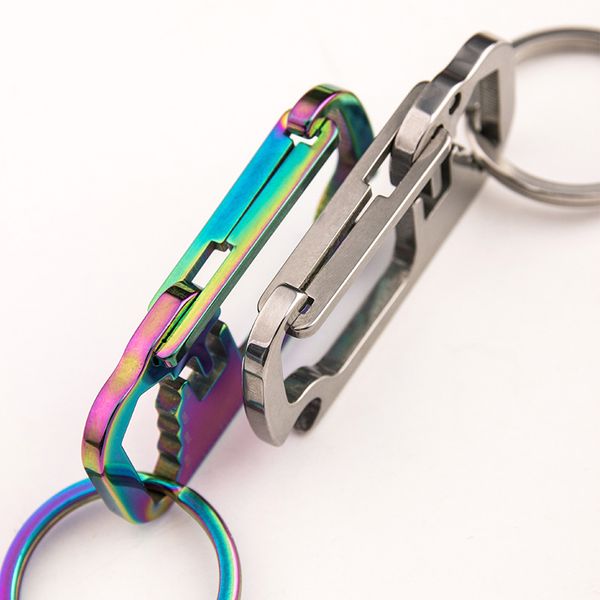 

multi-function opener ruler keychain hang buckle key ring beer bottle opener 3 colors stainless steel key chain 21 o2
