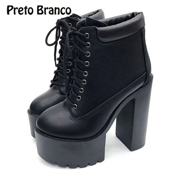 

boots women's classic hate high-heeled waterproof platform with ankle -8039, Black