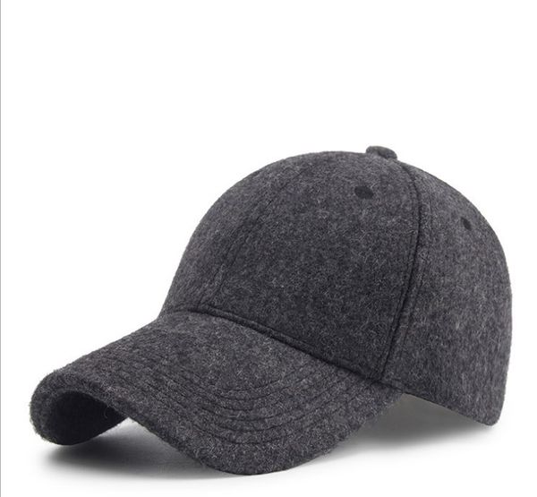 

wollen fabric baseball hat autumn and winter children's adjustable cap leisure fashion trend warm women's hat, Blue;gray