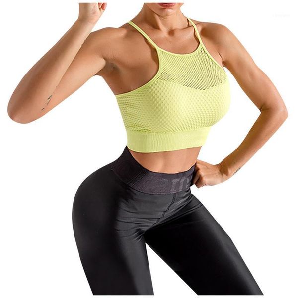 

gym clothing sagace women sport wear fitness yoga running bra vest sports without steel hollow out underwear1, White;black