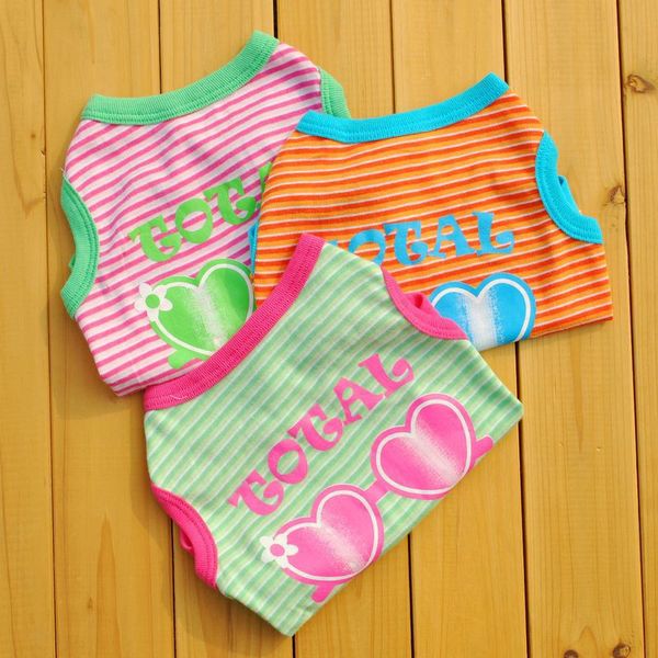 3 colori a striped love occhiali modello abiti da compagnia per cani vestiti per cani di piccola taglia Designer Designer Dog vestiti vestiti gattino costume da cucciolo Y200922