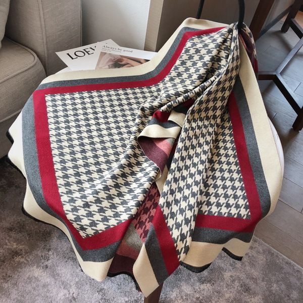 

european and us new r quality female scarf winter rectangular cotton scarf female180x70cm, Blue;gray