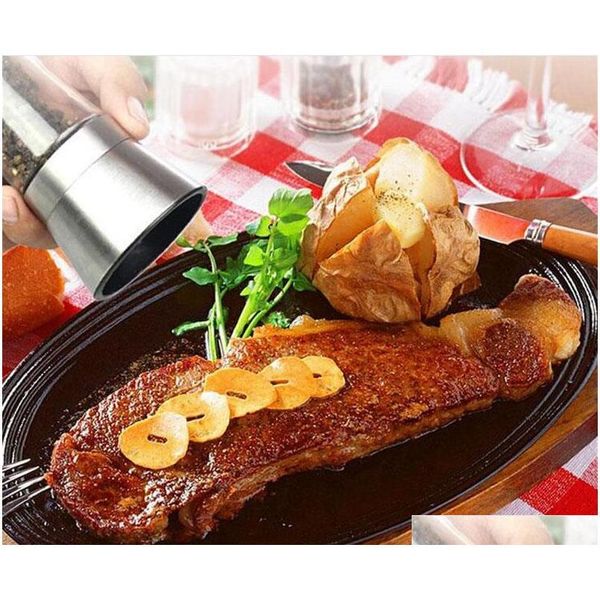 

salt and pepper grinder stainless steel glass body mill adjustable ceramic rotor practical kitchen acc jllolh allguy