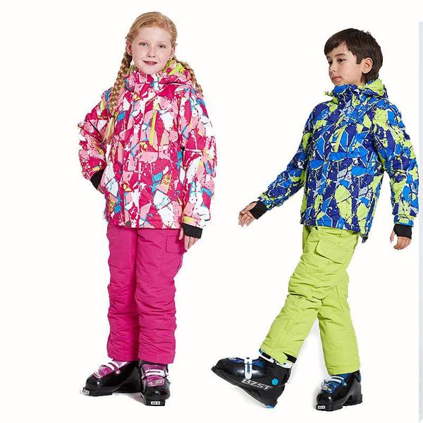 

skiing suits kids ski suit waterproof windproof jacket and pants set boy girls snow clothes children's snowboard