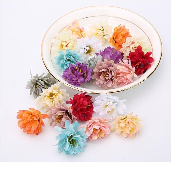 

30pcs mini 3cm carnations handmade artificial flower head for wedding decoration diy wreath gift scrapbooking craft fak jllirr