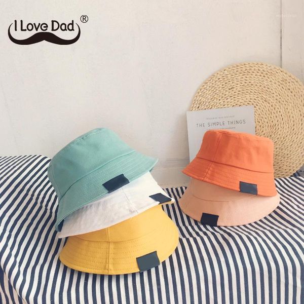 

spring summer baby cap candy colors wild baby boy girl bucket hat cute kids sun hat outdoor children beach caps 2-4 years1, Yellow