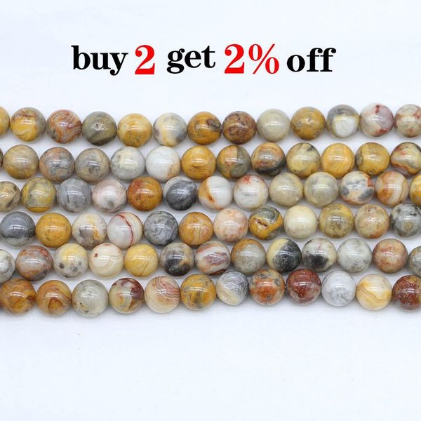 

1strand lot natural stone brown crazy lace agat bead round loose spacer beads for jewelry making findings diy bracelet necklace h jllgtu