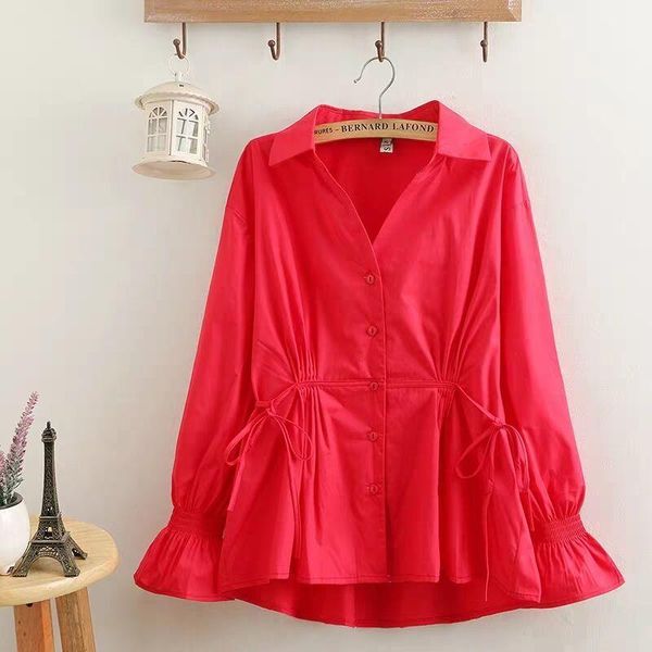 

2020 new autumn women casual loose shirts ladies fashion long sleeve solid elegant sweat korean styles streetwear blouses w1551, White