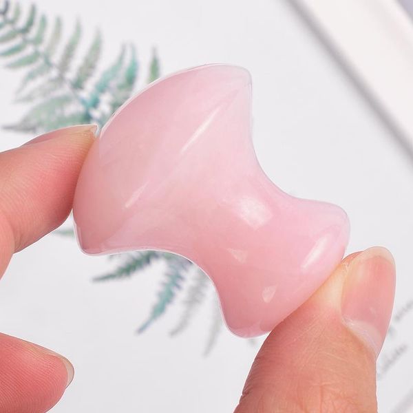 

face massager gua sha tool natural rose quartz mushroom facial back foot acupuncture massage scraper spa therapy jade board